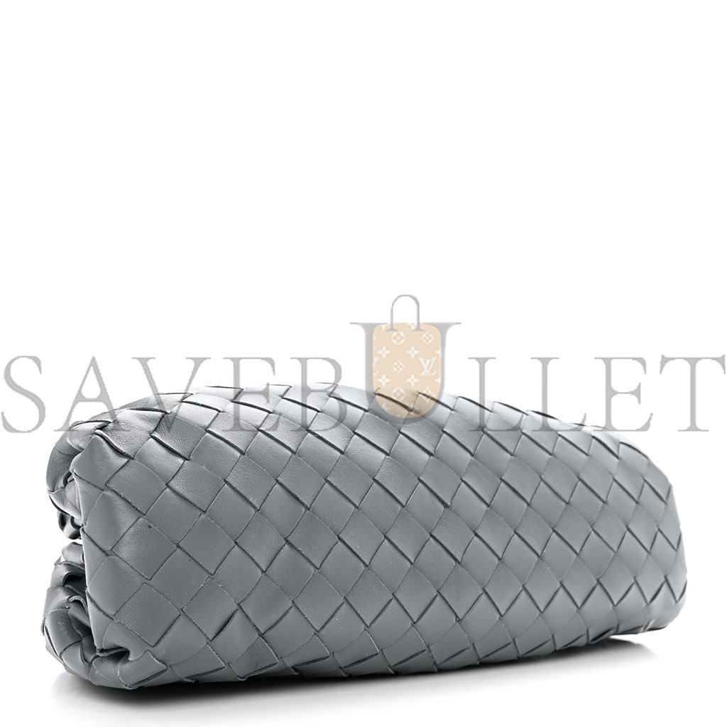 BOTTEGA VENETA NAPPA INTRECCIATO TEEN POUCH THUNDER (30*17*8cm)